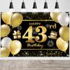 43rd Happy Birthday Banner - Decorations for Men - Party Backdrop view 1