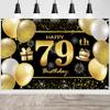 79th Happy Birthday Banner - Decorations for Men - Party Backdrop view 1