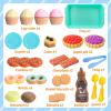 LOVESTOWN Pretend Play Desserts Toy Set - 29 PCS Kids Desserts Fake Food for Tea Party & Birthday Gift view 3