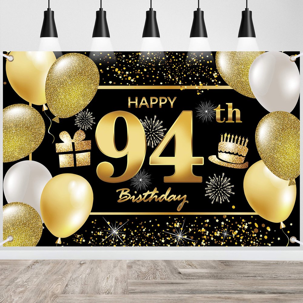 94th Happy Birthday Banner - Decorations for Men - Party Backdrop