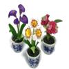 3pc Miniature Flower Clay Dollhouse Fairy Garden Mini Plant Trees Ceramic Paint Furniture Bundles Artificial Flowers Tiny Orchid #117 view 2