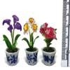 3pc Miniature Flower Clay Dollhouse Fairy Garden Mini Plant Trees Ceramic Paint Furniture Bundles Artificial Flowers Tiny Orchid #117 view 4