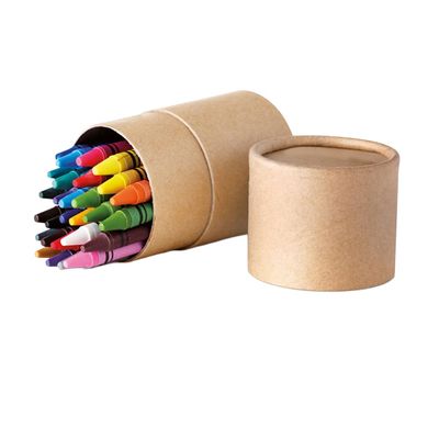 30 colourful wax crayons for children and adults, Art Supplies, in a practical cardboard tube shaped case. Quality wax pencils