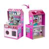 Klein Theo 2 in 1 Barbie Wooden and Metal Toy Kitchen and Dollhouse with Pretend Washing Machine and Oven for Kids Ages 3 and Up Integrated Dollhouse view 3