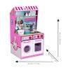 Klein Theo 2 in 1 Barbie Wooden and Metal Toy Kitchen and Dollhouse with Pretend Washing Machine and Oven for Kids Ages 3 and Up Integrated Dollhouse view 4