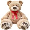 Anico 59" Tall (5 Feet) Giant Plush Teddy Bear with Red Ribbon, Embroidered Paws, and Smiling Face  Big Teddy Bear, Perfect for Gifting, Cuddling, and Decor! view 3