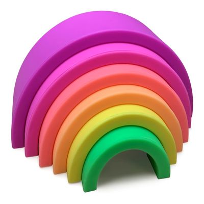 ANPEI Lelolo Silicone Baby to Toddler Rainbow Stacking Toy Silicone | from 0+ Months | Small