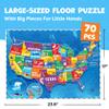 United States Puzzles for Kids Ages 4-6 - Educational Toys for Boys & Girls - 70Pcs USA Map Kids Puzzle with 50 States & Capitals - Floor Jigsaw Puzzles, Learning Activities, Valentine Gifts for Kids view 4