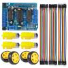 ALAMSCN Robot Motor Kit DC Motor 3-6V Gear TT Motor with Tire Wheel + L293D Motor Drive Controller Motor Control Expansion Board for Arduino Smart Car view 1