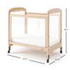 Foundations Serenity Compact 4 Side Clearview Daycare Crib, Fixed Side, Durable Wood Construction, Non-Marking Casters (2 Locking), Includes 3 InfaPure Foam Mattress (Natural) view 2