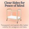 Foundations Serenity Compact 4 Side Clearview Daycare Crib, Fixed Side, Durable Wood Construction, Non-Marking Casters (2 Locking), Includes 3 InfaPure Foam Mattress (Natural) view 3