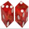 19mm Craps Dice Pair Matching Serial Numbers - Authentic Las Vegas Casino Table-Played Dice (Harrah's (Red Polished)) view 1