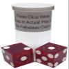 19mm Craps Dice Pair Matching Serial Numbers - Authentic Las Vegas Casino Table-Played Dice (Texas Station (Dark Red Polished)) view 2