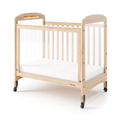 Foundations Serenity 3-Panel Clearview Compact Crib, Fixed-Side, Natural Wood