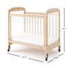 Foundations Serenity 3-Panel Clearview Compact Crib, Fixed-Side, Natural Wood view 2