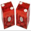 19mm Craps Dice Pair Matching Serial Numbers - Authentic Las Vegas Casino Table-Played Dice (Texas Station (Red Polished)) view 1