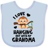 inktastic Monkey I Love Hanging Out with My Grandma Baby Bib Light Blue 3e951 view 1