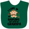 inktastic Monkey I Love Hanging Out with My Grandpa Baby Bib Green 3e952 view 1
