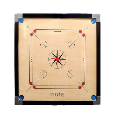 Classic Carrom Board Black Wood for Tournament with Coins Striker & Powder Full Size 32 Inch Rustic Vintage Home Decor Gifts