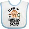 inktastic Monkey I Love Hanging Out with My Daddy Baby Bib White and Blue 3e944 view 1