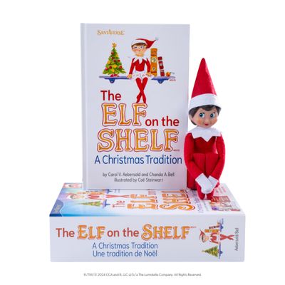 The Elf on the Shelf: A Christmas Tradition - Includes Artfully Illustrated Storybook, Keepsake Box and Official Adoption Certificate - Bilingual Packaging - Girl Scout Elf with Blue Eyes