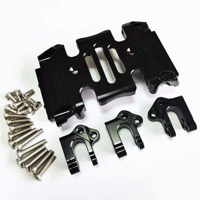 Aluminum Center Transmission Skid Plate and Mount Black Compatible with Axial SCX10 III AXI231009+AXI231010