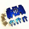 Aluminum Center Transmission Skid Plate and Mount Blue Compatible with Axial SCX10 III AXI231009+AXI231010 view 1