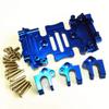 Aluminum Center Transmission Skid Plate and Mount Blue Compatible with Axial SCX10 III AXI231009+AXI231010 view 2