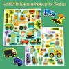 Construction Site Fridge Magnets for Toddlers, 50 PCS Refrigerator Magnets for Kids, Create a Scene Magnetic Play Sticker Book Travel Game Educational Toys for Kids view 2