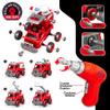 4-in-1 Take Apart Toys Truck with Electric Drill, DIY Assembly Fire Truck Toy Vehicles, Kids STEM Building Educational Cars Toys, Birthday Gifts for Age 3 4 5 6 7 8 Years Old Boys Girls view 2