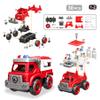 4-in-1 Take Apart Toys Truck with Electric Drill, DIY Assembly Fire Truck Toy Vehicles, Kids STEM Building Educational Cars Toys, Birthday Gifts for Age 3 4 5 6 7 8 Years Old Boys Girls view 3