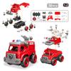 4-in-1 Take Apart Toys Truck with Electric Drill, DIY Assembly Fire Truck Toy Vehicles, Kids STEM Building Educational Cars Toys, Birthday Gifts for Age 3 4 5 6 7 8 Years Old Boys Girls view 4