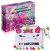 2Pepers Make Your Own Unicorn Purse Kit, Arts and Crafts for Kids, DIY Unicorns Gifts for Girls Ages 3 4 5 6 7 8 Years and Up (No Sewing Needed), Magical Unicorn Toy Bag, Creative Girl's Project view 1