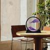 Aoderun Moving Sand Art Picture Round Glass 3D Deep Sea Sandscape in Motion Display Flowing Sand Frame Relaxing Desktop Home Office Work Decor (7", Purple) view 2