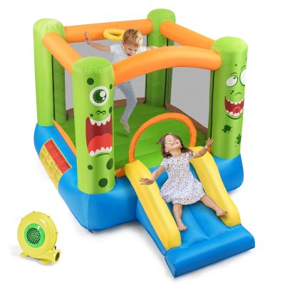 BOUNTECH Inflatable Bounce House, Bouncy House for Kids Indoor Outdoor Party with Jumping Area, Including Blower, Repair Kit, 3-10, Castle Bounce House with Slide for Toddlers Backyard Party Gift