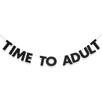 18th Birthday Decoration Time to Adult Banner Happy 18th Birthday Decorations, Back in 2007 Vintage Banner Party Supplies, Glitter 18 Years Party Supplies Sign for Girls Boys
