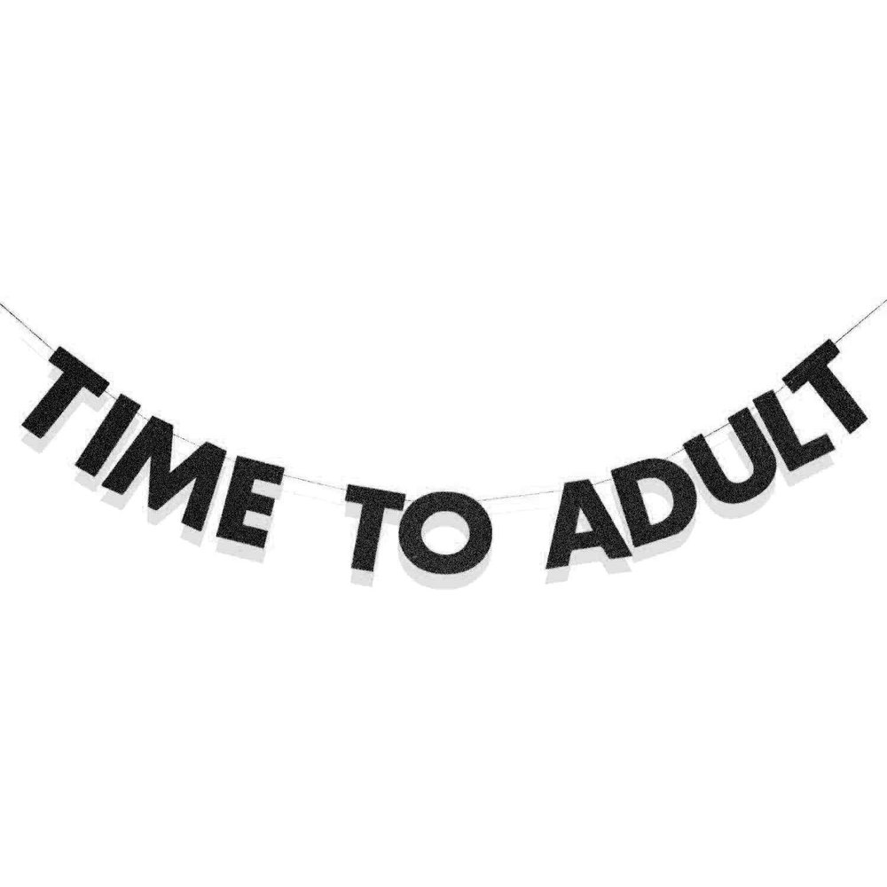 18th Birthday Decoration Time to Adult Banner Happy 18th Birthday Decorations, Back in 2007 Vintage Banner Party Supplies, Glitter 18 Years Party Supplies Sign for Girls Boys