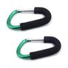 Yinpecly 2 Pack Stroller Hooks by Baby, 5.51 inch Length Large Stroller Hooks for Mommy, Convenient Organizer Hook Bag Clips Pram Pushchair Grocery or Diaper Bags Holder, Green view 1