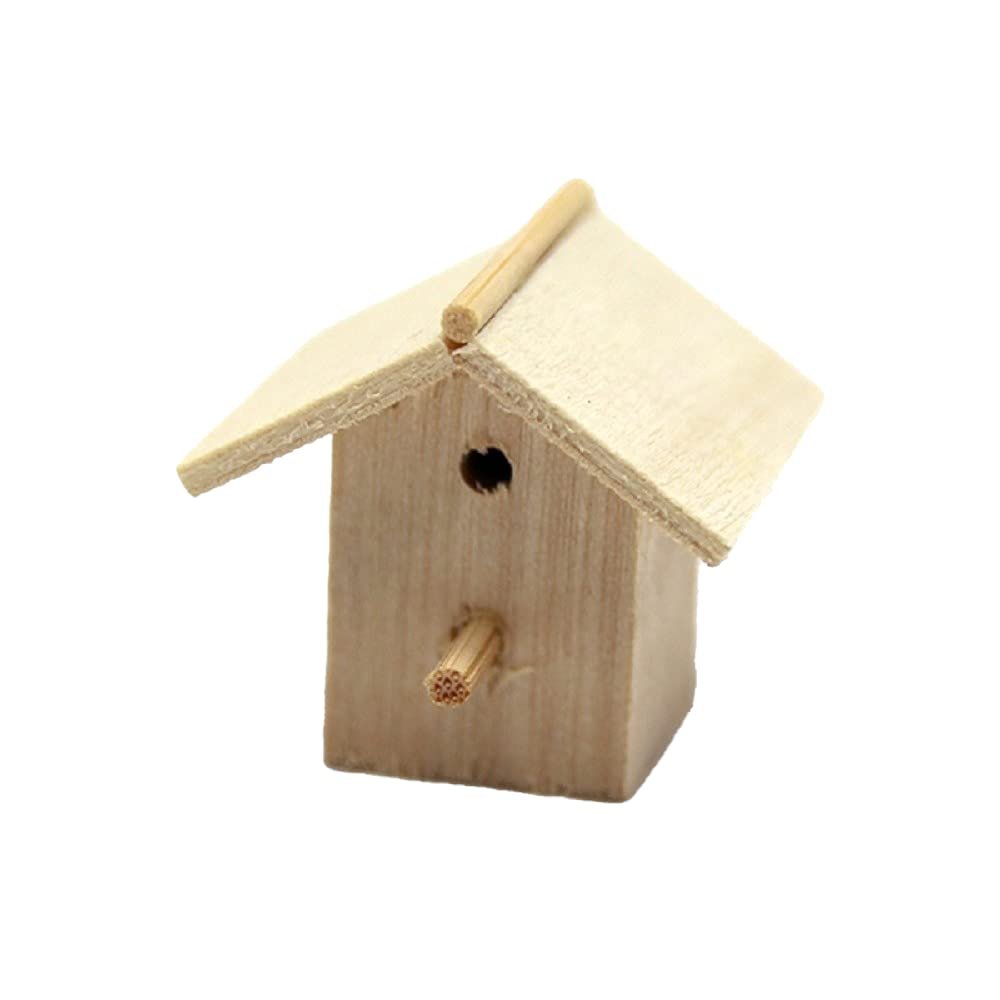 Melody Jane Dollhouse Bare Wood Bird House Box Miniature Unfinished Garden Accessory