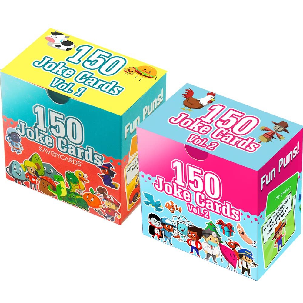 300 Joke Cards for Kids - Lunchbox Notes - Inspirational Motivational Cards for Children - Jokes and Puns for Boys and Girls - Great for Parties, Schools, Bake Sales, Picnics.