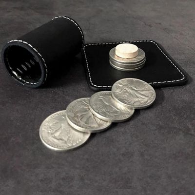 ZQION Cylinder and Coins by Oliver Magic Classic Coin Magic Tricks Close up Magic Illusions Coins Gimmick Magic Props Magician Props (Standard Set)