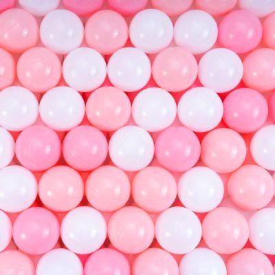 Thenese Ball Pit Balls for Kids, 200 pcs 2.15 Inches Small Size Thicken Soft Plastic Crush Proof Ball Pit Balls BPA Phthalate Free Baby Toddler Toy Ball with 3 Color White Pink Light Pink