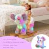 Glow Guards Light up Musical Elephant Baby Rocking Horse, Rainbow Elephant Rocker Set of 2 with Elephant Stuffed Animal, Stuffed Plush Ride-on Rocking Animal for Toddlers Baby Girl Ages 1-3 view 2