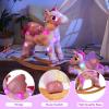 Glow Guards Light up Musical Unicorn Rocking Horse Set of 2 with Stuffed Rainbow Unicorn Toys Ride On Unicorn with Wooden Chair Gifts for Toddler Children Age 3-6 view 3