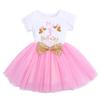 3rd Birthday Girl Outfit Toddlers Kid Third Birthday Party Princess Tutu Tulle A-line Skirt with Bowknot Headband Cake Smash Photo Shooting Props Pageant Wedding Summer Clothes Pink 3 Years view 3