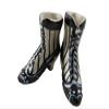Melody Jane Dollhouse Black Striped Victorian Boots Ladies Shoes Miniature Shop Accessory view 1