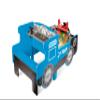 Hape Wooden Blue Foldable Ride-on Train Table view 2