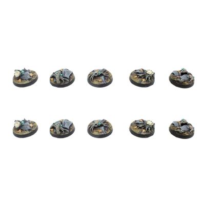 War World Gaming Fantasy Forest Resin Bases  Set of 10 Round 25mm Bases for 20-28mm Scale Miniatures