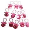 1.75 Inch Plastic Mini Clear Pink Baby Pacifiers 12 Pieces view 1