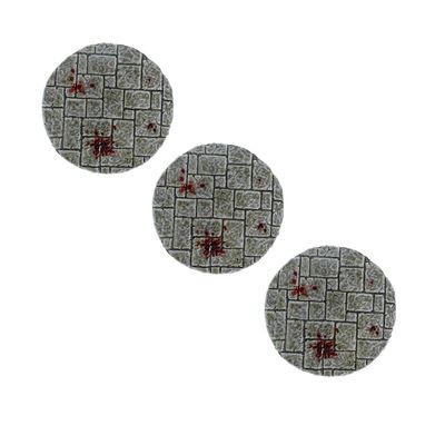 War World Gaming 50mm Round Dungeon Stone Resin Bases x3 for 20-28mm Scale Miniatures & Figures